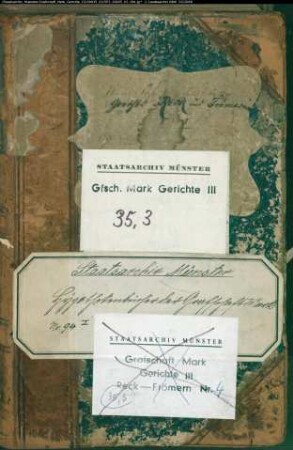 Neues Hypothekenbuch des Gerichts Reck, angelegt 1796