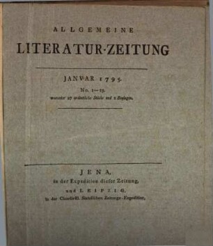 Allgemeine Literatur-Zeitung : ALZ ; auf das Jahr .... 1795, 1