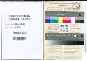 Entnazifizierung Carl Van Der Moolen , geb. 27.02.1900 (Kaufmann)