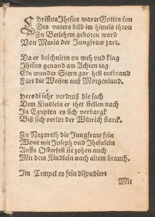CHristus Jhesus warer Gottes son || Des vaters bild im himels thron ||