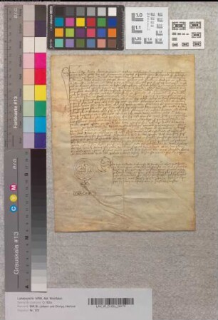 Notariatsinstrument betreffend einige Renten des Benefiziums von dem Altar des hl. Erasmus in der Kirche von St. Johann und Dionys.