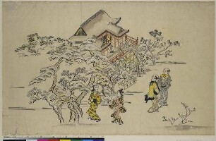 Der Kiyomizu-Tempel in Ueno, Blatt 4 aus der Serie: Kirschblütenschau in Ueno