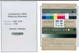 Entnazifizierung Wilhelm Kohnen , geb. 07.09.1888 (Monteur)