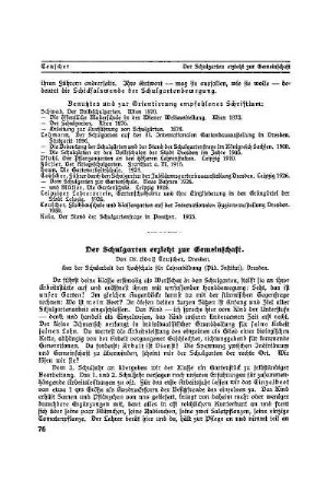 Der Schulgarten erzieht zur Gemeinschaft
