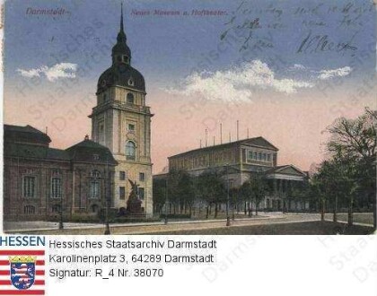 Darmstadt, Landesmuseum und Landestheater / Außenansicht