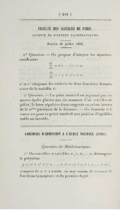 Faculté des sciences de Paris.