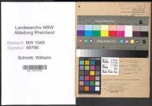 Entnazifizierung Wilhelm Schmitt , geb. 02.05.1886 (Buechsenmacher)