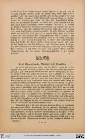 Neue Gesamtwerke, Romane und Novellen