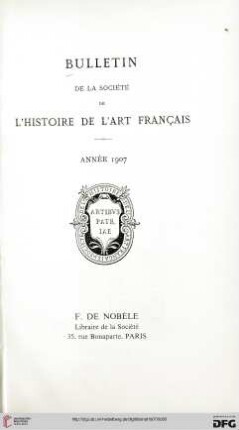 Bulletin de la Société de l'Histoire de l'Art Français