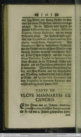 Casus XX. Ulcus Mammarum Ex Cancro