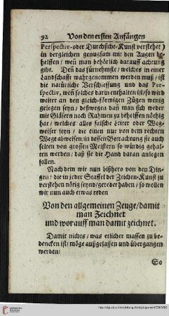 Von den allgemeinen Zeuge/ damit man zeichnet und worauff man damit zeichnet