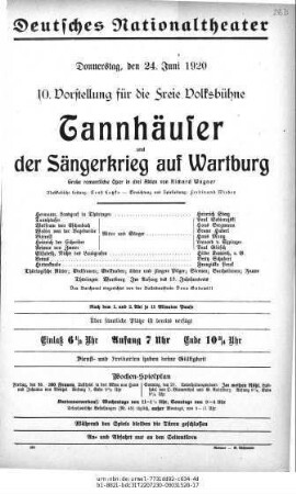 Tannhäuser und Der Sängerkrieg auf Wartburg