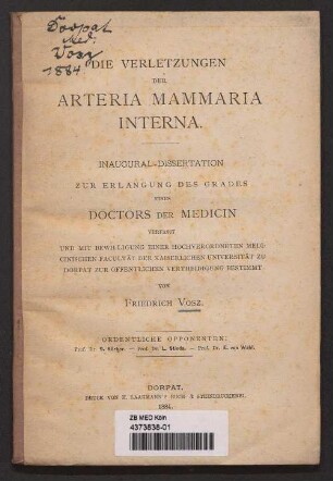 Die Verletzungen der Arteria mammaria interna