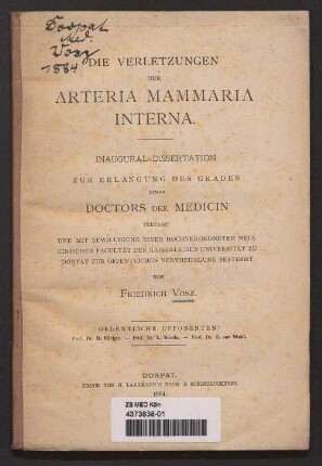 Die Verletzungen der Arteria mammaria interna