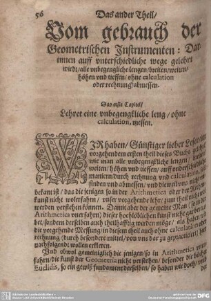 Das ander Theil/ Vom gebrauch der Geometrischen Instrumenten.