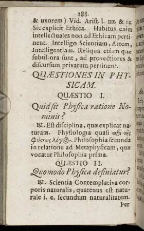 Quæstiones In Physicam.