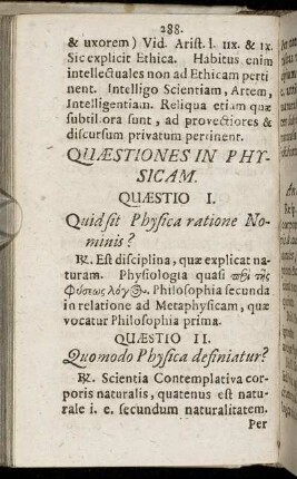 Quæstiones In Physicam.