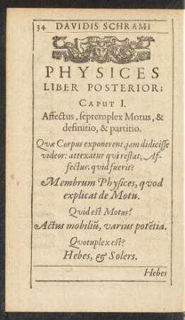 Physices Liber Posterior: