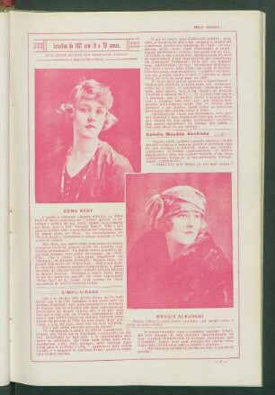 Estrellas de 1921 com 19 e 20 annos. : Edna Best. - Meggie Albanesi