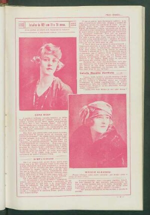 Estrellas de 1921 com 19 e 20 annos. : Edna Best. - Meggie Albanesi