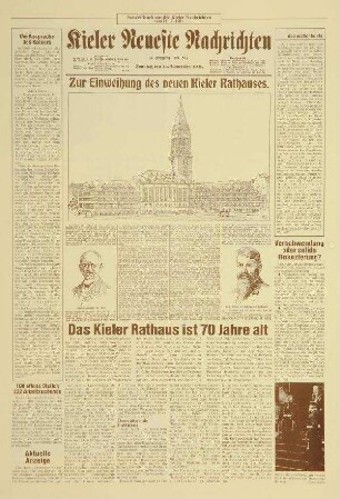 Zur Einweihung des neuen Kieler Rathauses