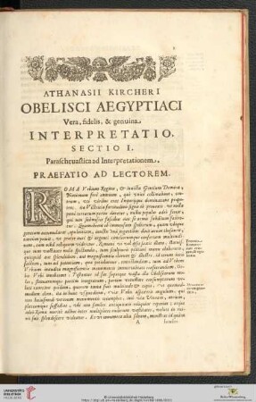 Sectio I: Parascheuastica ad Interpretationem