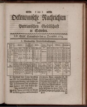 LII. Stück. Sonnabends den 31 December. 1774.