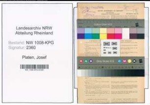 Entnazifizierung Josef Platen , geb. 18.12.1920 (Tierarzt)
