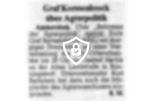 Graf Kerssenbrock über Agrarpolitik