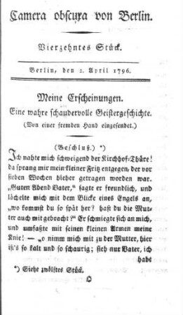 Vierzehntes Stück, 2. April 1796
