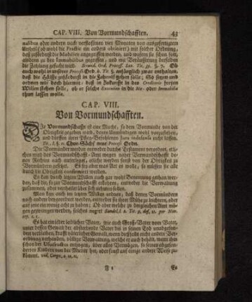Cap. VIII. Von Vormundschafften.