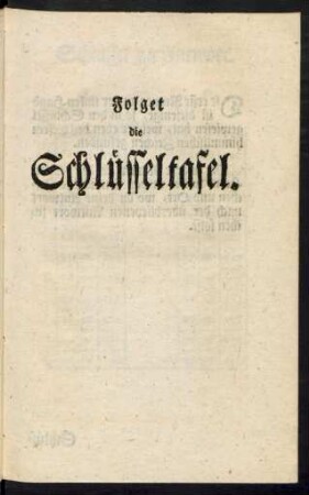 Folget die Schlüsseltafel