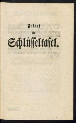 Folget die Schlüsseltafel