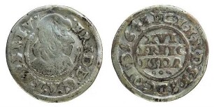 1/16 Taler, Kgl. Linie Frederik III (1648 - 1670) als Erzbischof von Bremen und Verden (1634 - 1648)