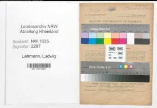 Entnazifizierung Ludwig Lehmann , geb. 15.03.1897 (Arbeiter)