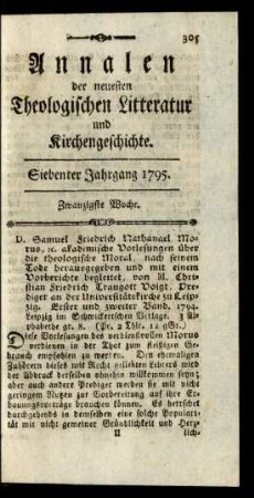Zwanzigste Woche