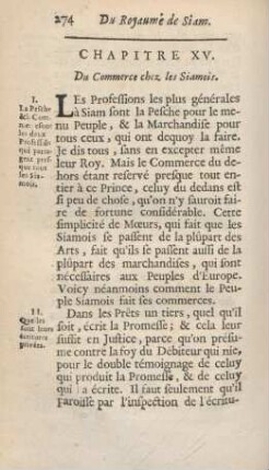 Chapitre XV [XIV]. Du commerce chez les Siamois