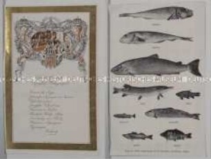 Speisekarte von der königlichen Mittagstafel am 18. Januar 1896