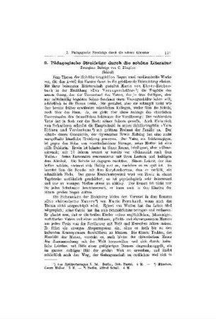 Pädagogische Streifzüge durch die schöne Literatur : (Schluß)