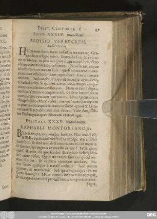 Epist. XXXIV. Bruxellam. Aloysio Vereycken, Audientiario.