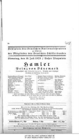 Hamlet Prinz von Dänemark