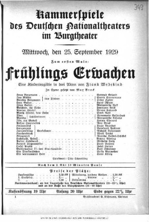 Frühlings Erwachen