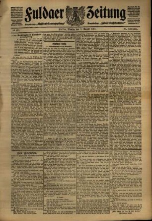 Ausgabe vom Montag, den 01. August 1910.