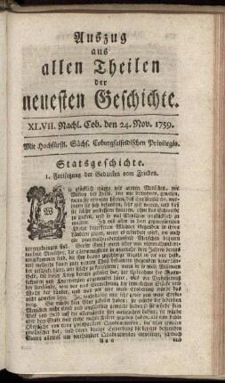 LXVII. Nachl. Cob. den 24. Nov. 1759.