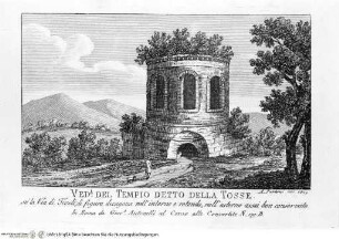 Nuova raccolta delle principali vedute antiche, e moderne dell'alma città di Roma e sue vicinanze / incise a bullino da Achille Parboni l'anno 1824 Roma, Giacomo Antonelli, letztes Jahr im Buch: 1829 - ca. 1830Veduta del Tempio detto della Tosse - Nuova raccolta delle principali vedute antiche ...