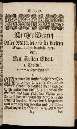 Kurtzer Begriff Aller Materien, so in diesem Tractat abgehandelt werden