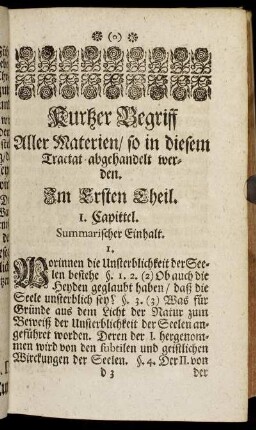Kurtzer Begriff Aller Materien, so in diesem Tractat abgehandelt werden