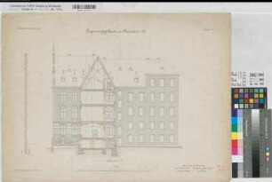 Münster (Münster) Regierungsgebäude (Inventarzeichnung) Blatt 9 Schnitt 1890 1 : 100 50 x 68 Lithographie: Bogdan Gisevius, Berlin Niermann; Butz KSM Nr. 1310,21