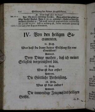 IV. Von den heiligen Sacramenten.