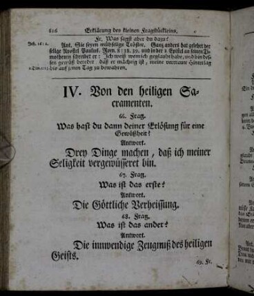IV. Von den heiligen Sacramenten.
